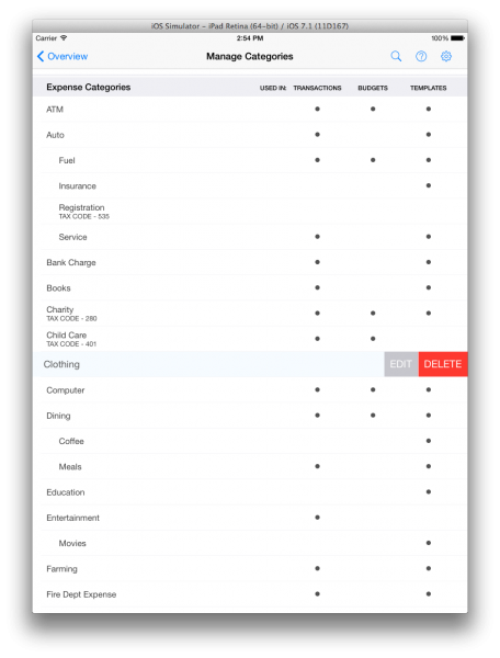 Manage Categories